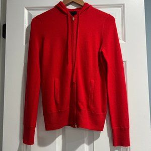 J Crew 100% Cashmere Red Hoodie - Size S